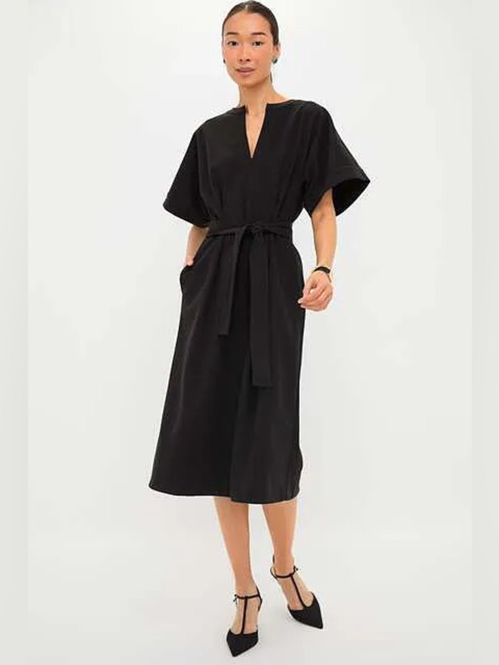 NWT Tuckernuck Black Double Face Flannel Gianna Dress Size Large Capsule LBD